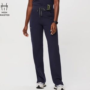 Figs Navy Kade High Waisted Cargo Scrub Pants